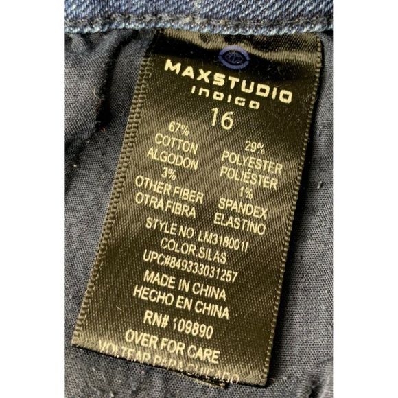 Max Studio Size 16 Skinny Taper High Rise Denim Jeans Womens Crop Ankle 4056 - Picture 8 of 8